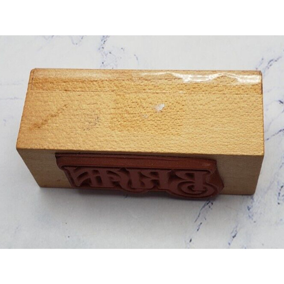 Brisin Fancy Script Wood Mounted Rubber Stamp by All Night Media - Picture 4 of 6